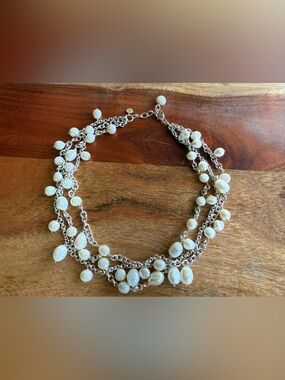 Thistle & Bee Sterling Silver and Multi-Strand Freshwater Baroque Pearl Necklace